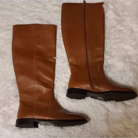 J. Crew Cognac Leather Riding Boots 5.5 - Picture 1 of 9